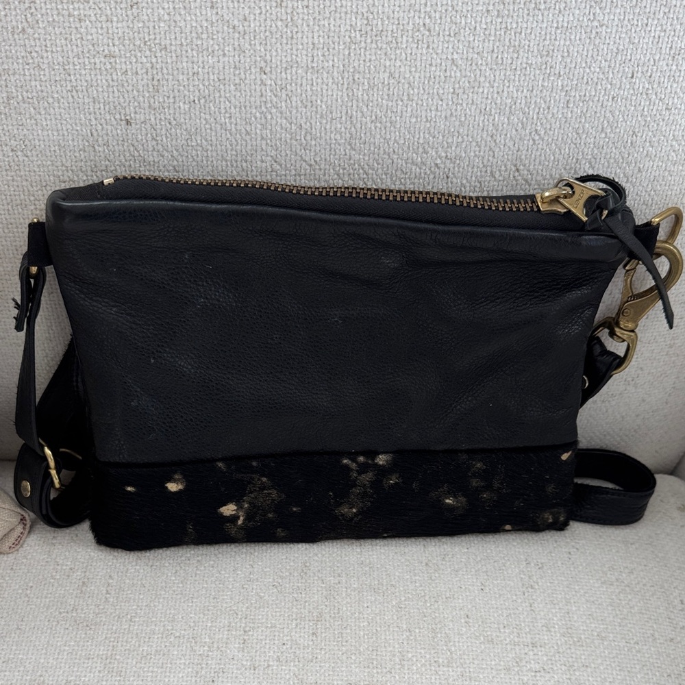 Rais Case Black Leather Crossbody Bag